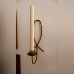 Vintage Gold Tone Braided Wall Sconce Candle Holders Set of 2 – 12” Tall